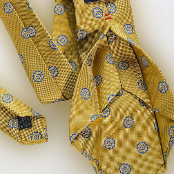 Pánská kravata ANTORINI, zlato olivová s talismanem pro štěstí-ANTORINI®