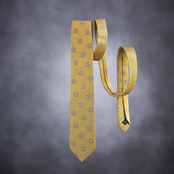 Pánská kravata ANTORINI, zlato olivová s talismanem pro štěstí-ANTORINI®