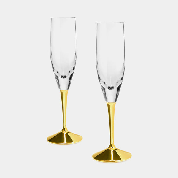 Křišťálové sklenice na víno a šampaňské, stříbro 925/1000, 55 g, pozlaceno-ANTORINI®