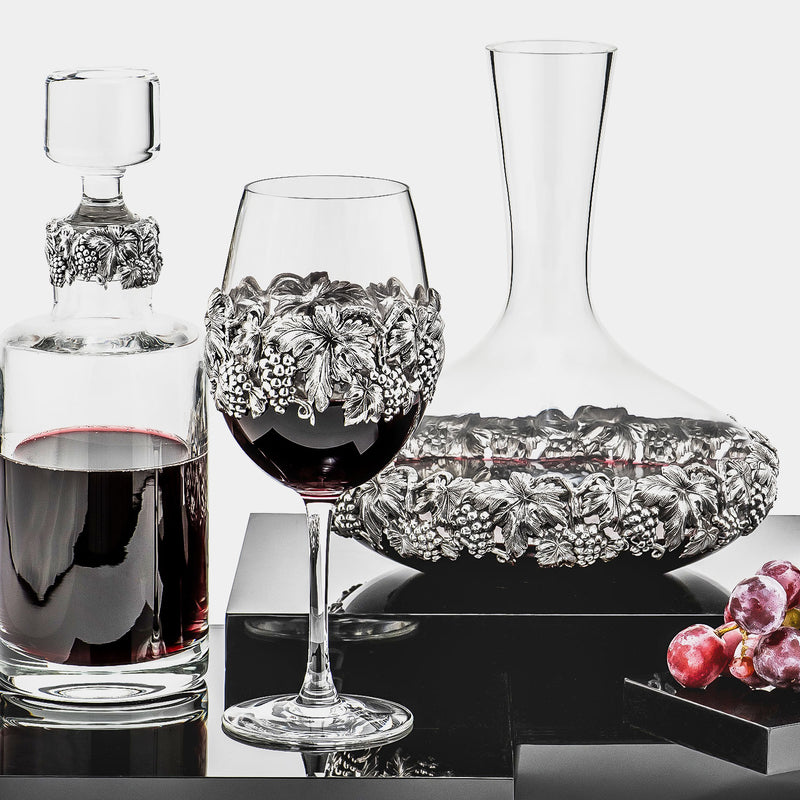 Křišťálový set na víno s postříbřenou dekorací-ANTORINI®