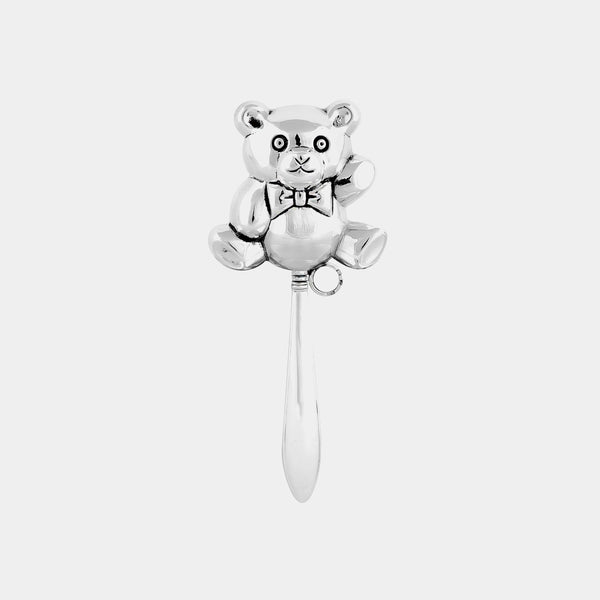 Nádherné postříbřené chrastítko Teddy Bear s postavičkou medvídka-ANTORINI®