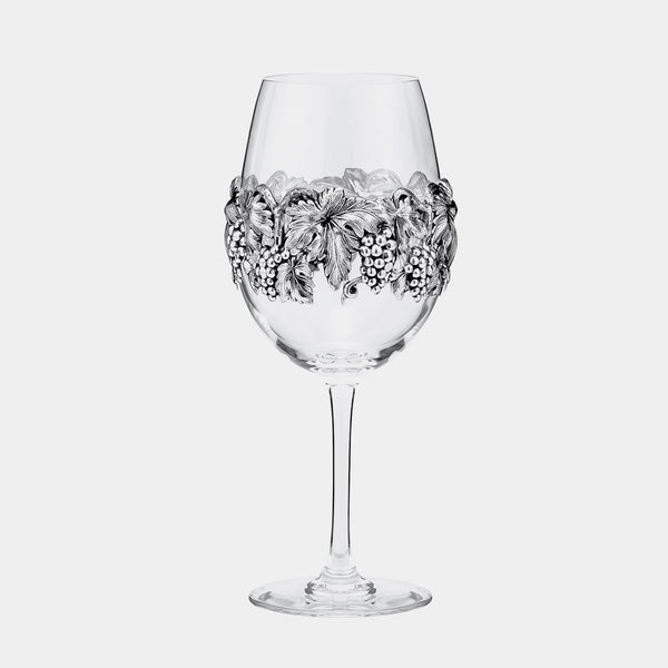 Křišťálová sklenice na víno s dekorací, postříbřeno, 1 kus-ANTORINI®