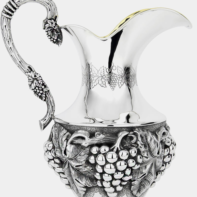 Stříbrný džbán s motivem hroznů, stříbro 925/1000, 1254 g-ANTORINI®