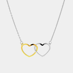 Stříbrný náhrdelník Love se dvěma srdci, pozlaceno, stříbro 925/1000, 1,5 g
