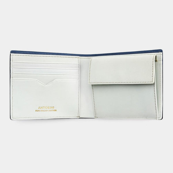 Tmavě modrá pánská peněženka s bílým vnitřkem (2764354027620)