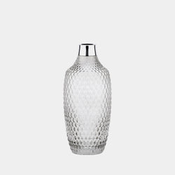 Skleněná váza, šedé sklo s postříbřenou dekorací, M-ANTORINI®