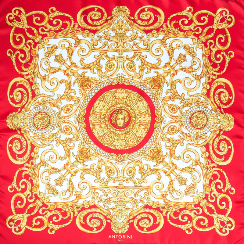 Červený hedvábný šátek ANTORINI Vintage, limitovaná kolekce-ANTORINI®