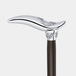Vycházková hůl Elegance se stříbrnou rukojetí, stříbro 925/1000, 141 g, hnědá-ANTORINI®